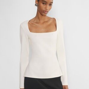 Babaton Calla Ponte Longsleeve Top Light Brich Medium NWT